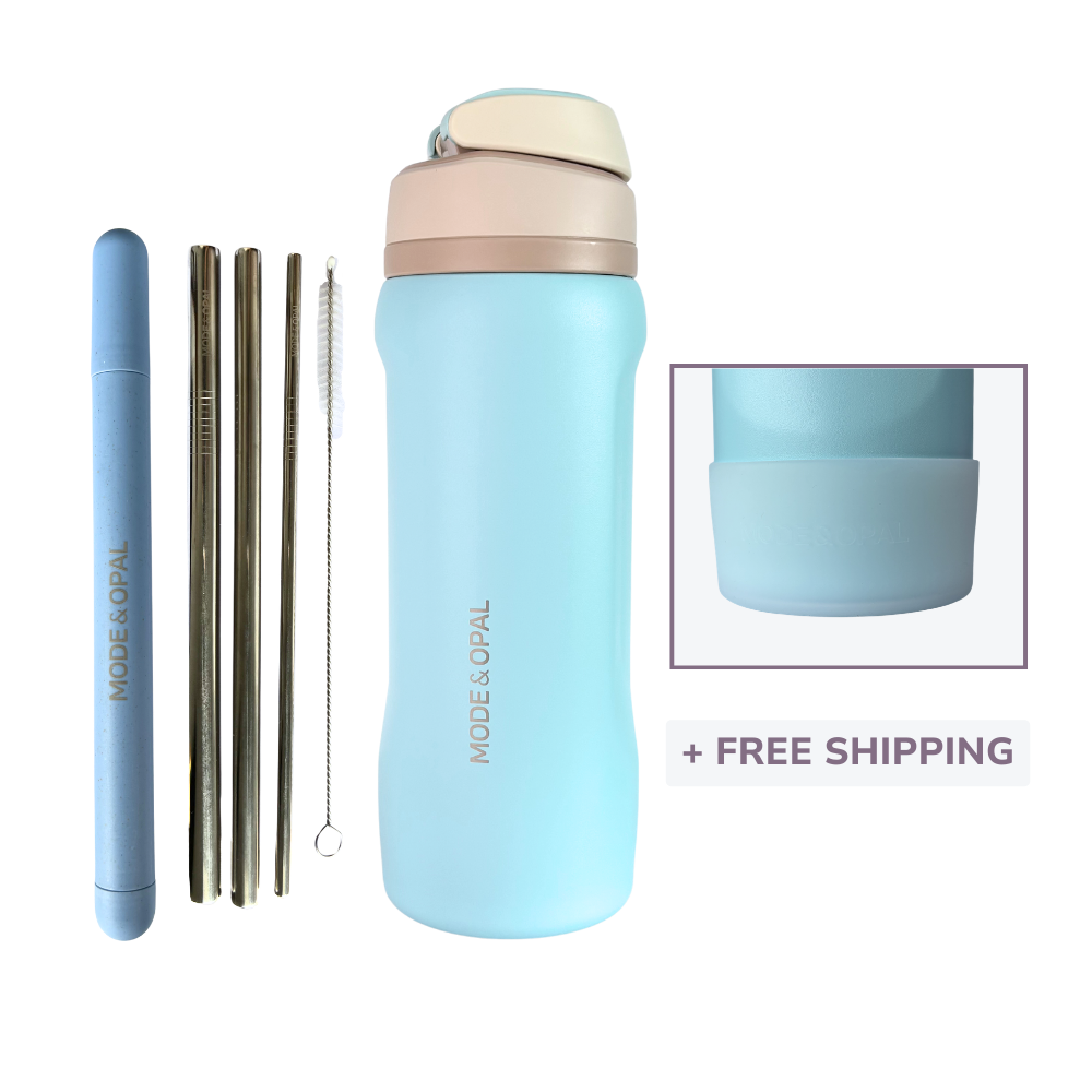 On-the-go Bundle: Insulated Bottle, Straw Set and Silicone Boot